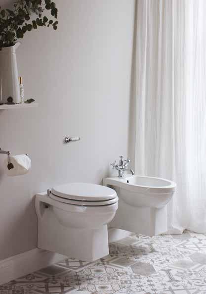 Wall-hung WC with concealed lever cistern and