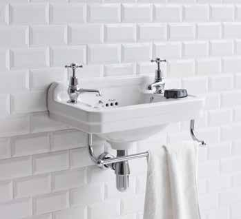 cloakroom basin with Chelsea straight basin tap without waste, basin plug and  CURVED CLOAKROOM