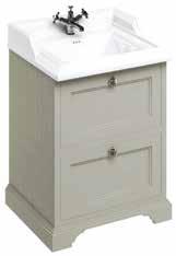 FREESTANDING FURNITURE 65 Vanity Units with Drawers 65 VANITY UNITS WITH DRAWERS Complete Vanity Unit Sizes Vanity Unit Codes, Colours & Prices Matt White Sand Olive Complete Unit Type Width Depth