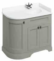 FREESTANDING FURNITURE 100 Curved Vanity Units 100 CURVED VANITY UNITS Complete Vanity Unit Sizes Vanity Unit Codes, Colours & Prices Matt White Sand Olive Complete Unit Type