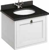 & Classic basin for integrated waste & overflow 1 Drawer 66 58 58 - FW1W +B14 FW1S +B14 FW1O +B14 (B) C: Wall-hung 60 vanity unit with single drawer & Minerva Carrara White with vanity bowl 1 Drawer