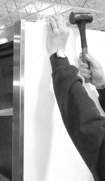 The following procedure demonstrates how to replace the edge trim: B A A.