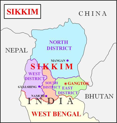 Department s classification, Sikkim is a part of Met Sub-Division of Sub Himalayan West Bengal & Sikkim (SHWB & SKM) and is divided into four
