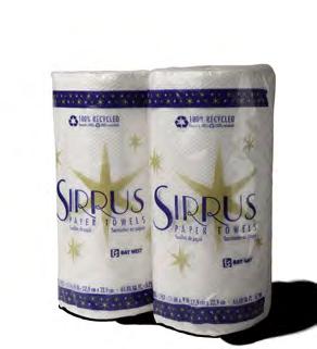 absorbency/wet strength Available in blue and natural white Sirrus Household Roll Towels Sirrus household roll towels feature packaging compliant for retail sale.