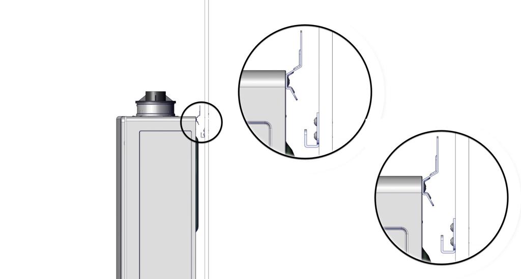 Make sure the wall mounting bracket is sturdy and can hold the weight of the water heater before you fully let go.