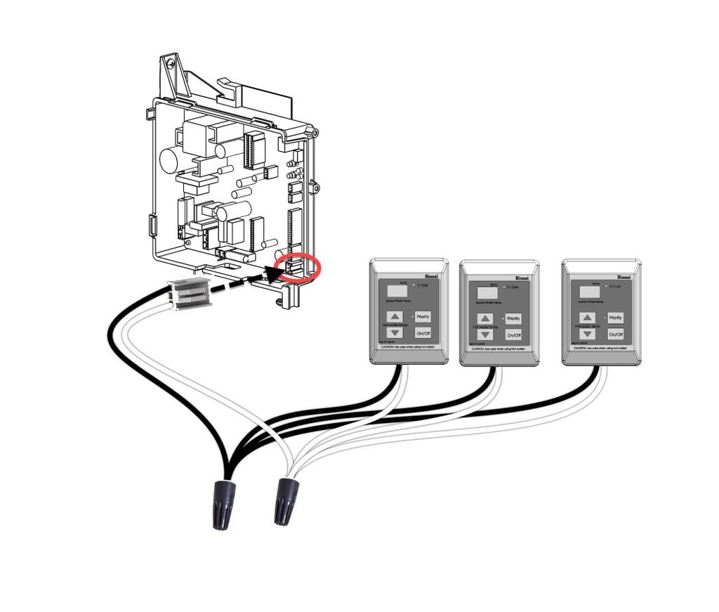 6.4 Guidelines for Additional Temperature Controllers All Rinnai Tankless Water Heaters are equipped with an integrated digital temperature controller that allows for a precise water temperature