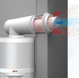 Thanks to the heat pump, hot water is made available very quickly and at a very low cost.