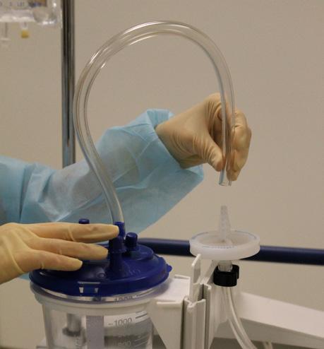 Connect Waste Canister to the Biofilter using REF ASP-TB-VAC Non-Sterile Vacuum Tubing.