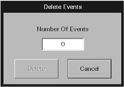 Views Events Tab The No button does not delete the event. Not all event records can be deleted. Refer to the Alarms and Events chapter for more information regarding which events cannot be deleted.