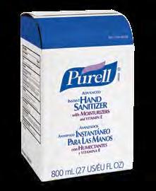 PURELL Dispenser Great for locations where a smaller, more traditional dispenser is preferred. 11"H x 6"W x 5"D Hand Sanitizers PURELL Advanced Hand Sanitizer Gel Kills more than 99.