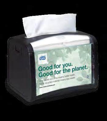 One-at-a-time dispensing design dramatically reduces napkin waste.
