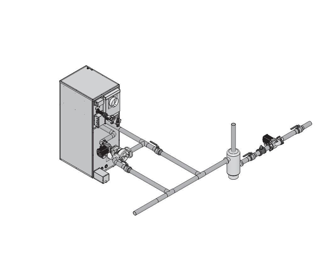 3 Water connections Figure 3-5_Boiler with Low Temperature Bypass Piping - Using a Thermostatic Mixing Valve Required for Systems Operating at less than 140 F (60 C) Return Water Temperatures from