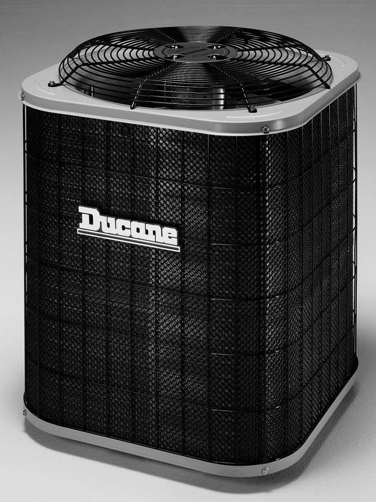 R FEATURES Durable Copeland compressors, with internal pressure relief valves and inherent thermal protection High quality Ducane made condenser coil with copper tubing and enhanced louvered fin for