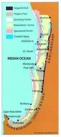 Swan Coastal Plain Almost all the soils of the Swan Coastal Plain are formed by material deposited by rivers and wind.