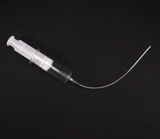 Tip syringe upright to prevent ozone from escaping. 4.