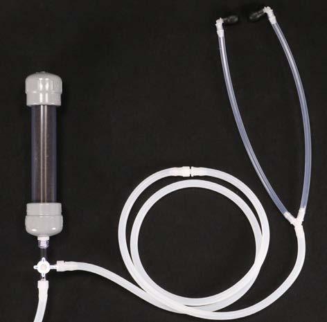2. Attach the ozone earscope (N) to the end of tubing set (D). 3.