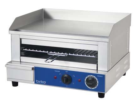 Dual Control Griddle Surface element thermostat control. Toasting elements energy regulator control.