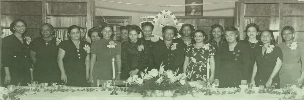 EPSILON GAMMA OMEGA CHAPTER SIXTY-SIX YEARS AGO Left to Right: Sorors Anne Gardner Eady, Founder Harriet J. Terry, Ruth B.