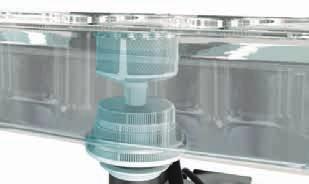 CLEAR BLUE Filtering System removes all trace of food residue from the wash water thus improving detergent efficiency and giving outstanding results.