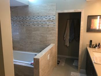 Master Bathroom 1. Room Ceiling and walls are in good condition overall. Accessible outlets operate.