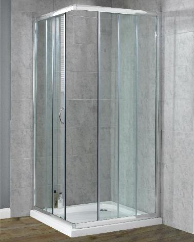 DLX CORNER ENTRY SHOWER ENCLOSURE Fresssh Bathrooms Showering Semi-frameless styling DLX Corner Entry Shower Enclosure DLX CORNER ENTRY SHOWER ENCLOSURE Description Height Frame Glass Door Adjustment