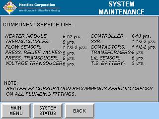 9.4. SYSTEM MAINTENANCE SCREEN The System Maintenance screen (Figure 9-5) provides general information for the component