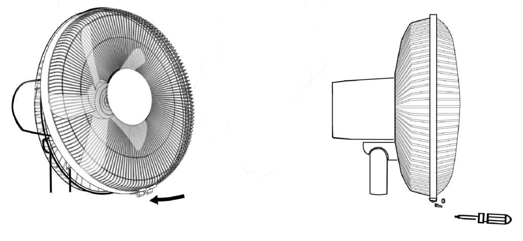 STAND AND TABLE FAN - ASSEMBLY INSTRUCTIONS Open the box and remove the parts of the appliance. Motor shaft. Tighten the nut on the motor shaft (caution - counterclockwise direction).