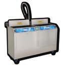 deionized water compatible 208-volt wall receptacle 24"W x 49"D x 63"H (carriage up) 30-gallon basin capacity 40-lb total