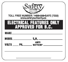British Columbia Safety Authority Suite 400-88 6th Street New Westminster, BC V3L