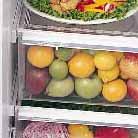 dispenser delivers cubes, crushed ice and chilled water Sealed vegetable/fruit crisper 4 fixed door