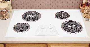 BUILT-IN COOKTOPS: 36" AND 30" ELECTRIC COIL These models include Porcelain-enameled lift-up cooktop Two 8" and two 6" plug-in Calrod heating elements Infinite heat