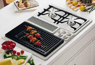 side) Left side accepts optional cooking modules Shown with optional Grill module JXGG89.