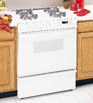 SLIDE-IN RANS: 30" GAS These models include Electronic pilotless ignition Frameless glass oven door Interior oven light Broiler pan with grid Note: bold = feature upgrade from previous model OPTIONAL