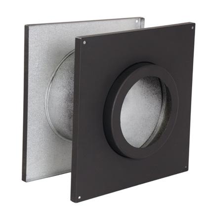 Maintains 1" clearance to combustibles Trim plate is