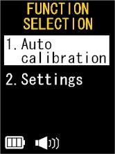 3. Select the [1. Auto calibration] with the buttons. 4. Press the Menu/Enter button. 5.