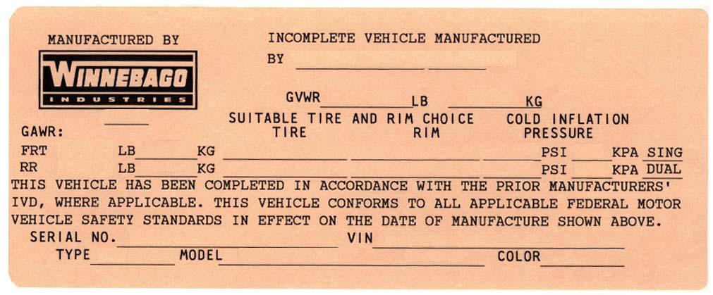 SECTION 1 INTRODUCTION VEHICLE CERTIFICATION LABEL This label is affixed to the lower driver side armrest panel, driver door or the driver side door jamb, depending on model.