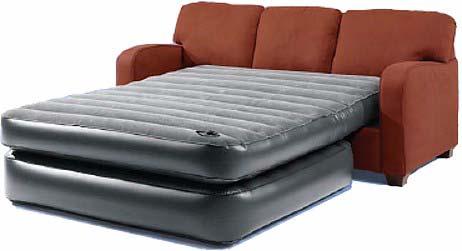Lift the front edge of the seat frame upward to remove air bed mattress from its storage area, or remove the air bed mattress from the box if this is your first use. 3.