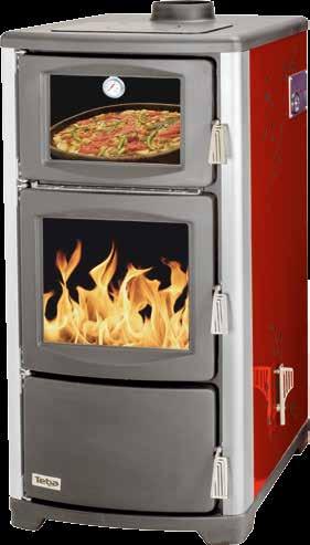 Fuel loading door with high temperature resistant glass Easy-to-replace firestones No radiator needed in the room stove installed. Stove top may be used for cooking.
