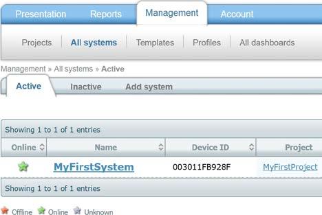 5 Add and Configure at Netbiter Argos Now that the device profile has been added to the user account, the can be added as a device and