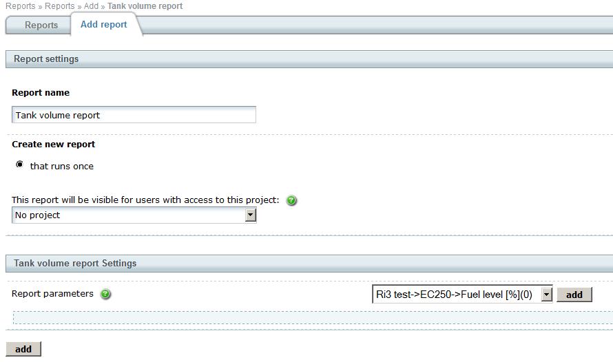 2) Enter the report name, the frequency to run at, assign users with access, and add the required report
