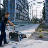 FLOORTEC 350 sweeper is the ideal solution for small to medium sized cleaning jobs like service stations, small car parks, school yards, small factories and small warehouses.