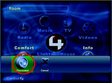 2 From the options that appear, select Thermostat (name can vary and some