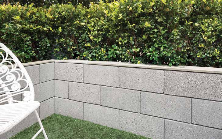 CONNEX-T SHARP & MODERN RECOMMENDED USE A stylish retaining wall with a premium textured finish that can be constructed as a dry mortarless wall or core-filled to provide a max. 1m height.