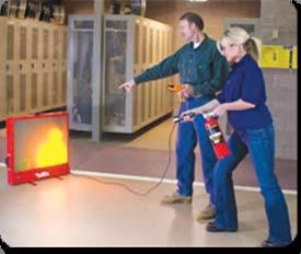 extinguisher The LED unit senses where the user aims and automatically varies the