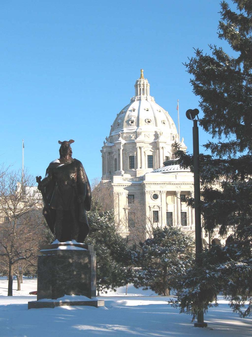 Leif Erikson monument, looking east toward State Capitol, December 2007.