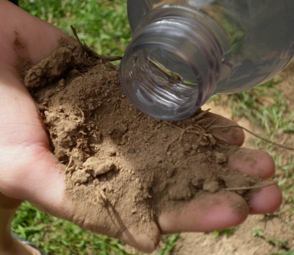 How to texture a soil 1. Take a handful of soil. Don t take the soil directly from the surface because you ll get mostly plant roots. Dig a small hole and take the soil from about 10cm depth.