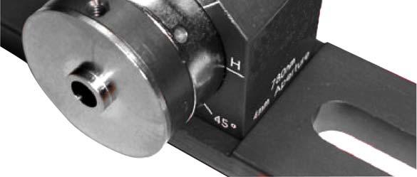 The inscribed arrow on the baseclamp displays the transmission direction.