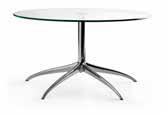 The slight difference in height means that the tables can be easily combined in different ways, either apart from each other or