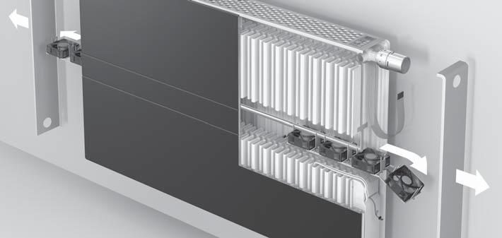 16 ULOW-E2 LOW-TEMPERATURE RADIATOR Service access, electrical connection und secure wall mounting Service