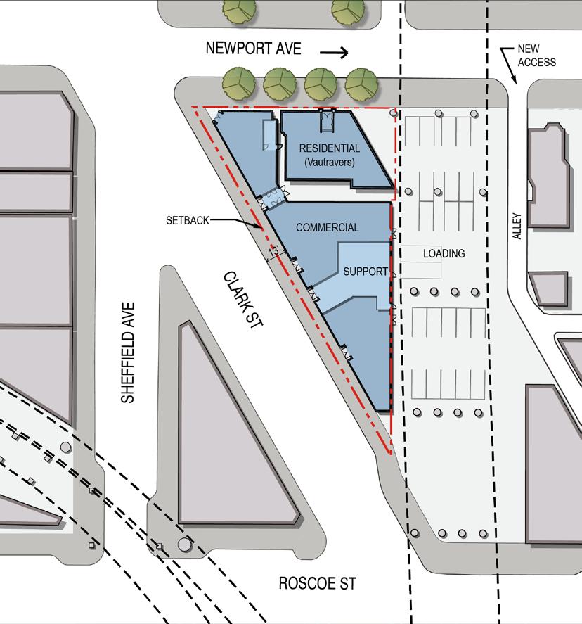 Clark & Newport Site: 13,000 SF On-site parking: 0 spaces CTA under L parking: 20 spaces Public